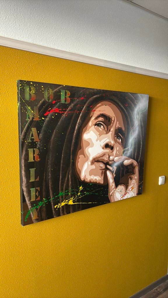 Olieverf Schilderij Bob Marley - Uniek Kunstwerk, Ophalen of Verzenden
