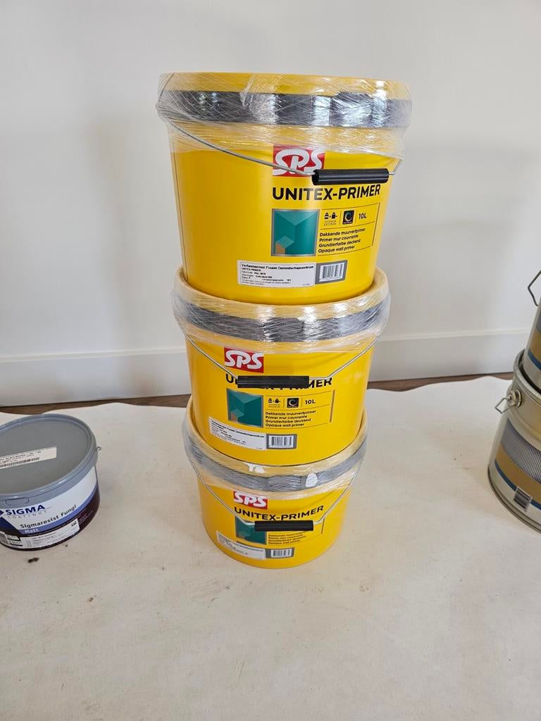 SPS Unitex-Primer 10L - 3 emmers beschikbaar, Doe-het-zelf en Verbouw, Verf, Beits en Lak, 10 tot 15 liter, Ophalen, Nieuw, Wit