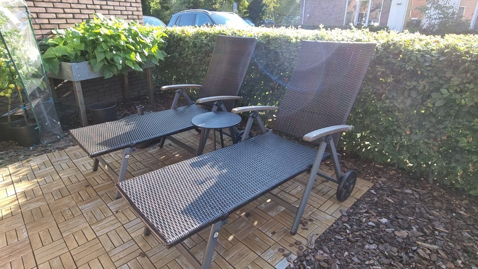 2x Lidl ligstoel - verstelbaar en verrijdbaar, Ophalen, Zo goed als nieuw, Inklapbaar