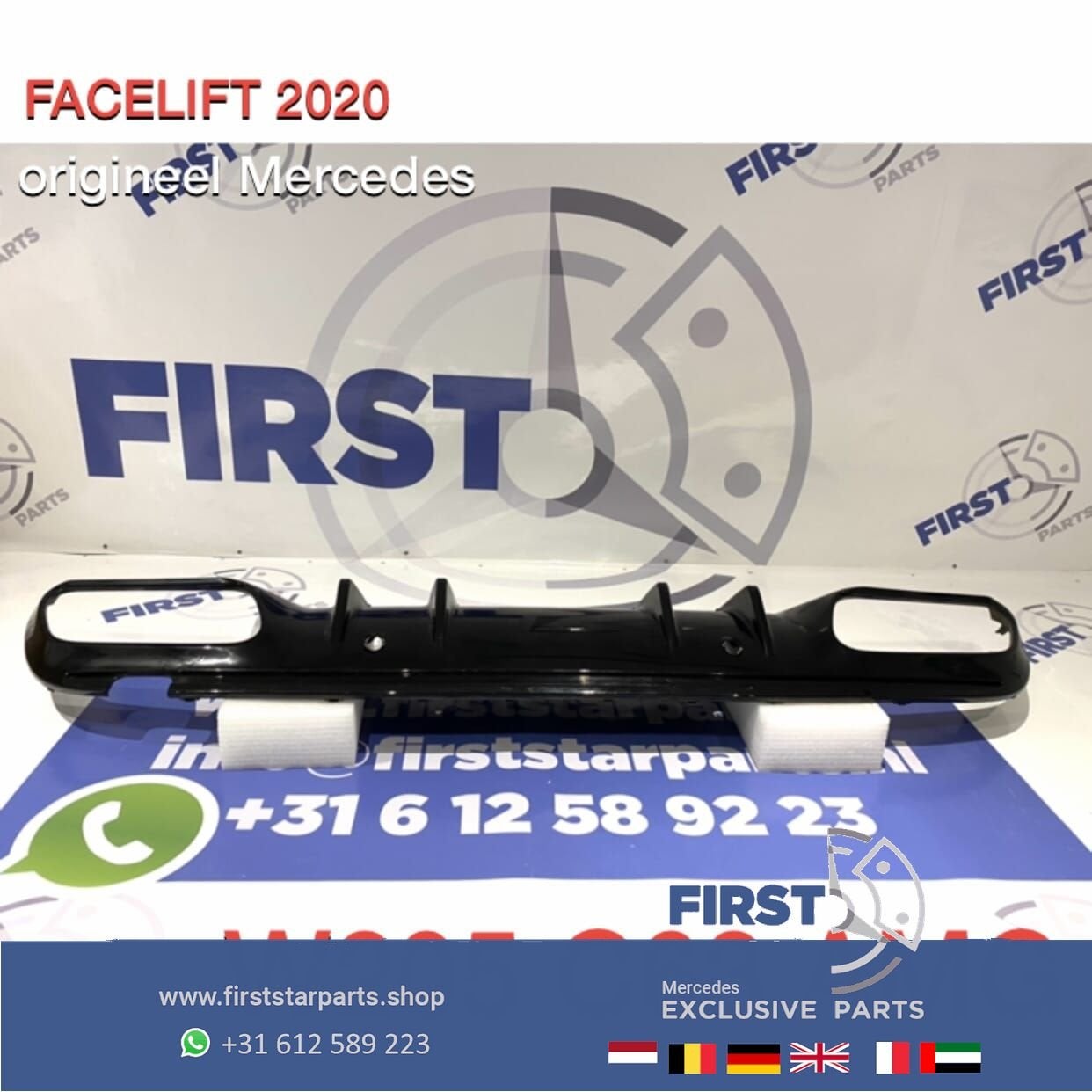 W205 FACELIFT C63 AMG DIFFUSER Mercedes C Klasse 2014-2021 O, Gebruikt, -, Ophalen of Verzenden, -