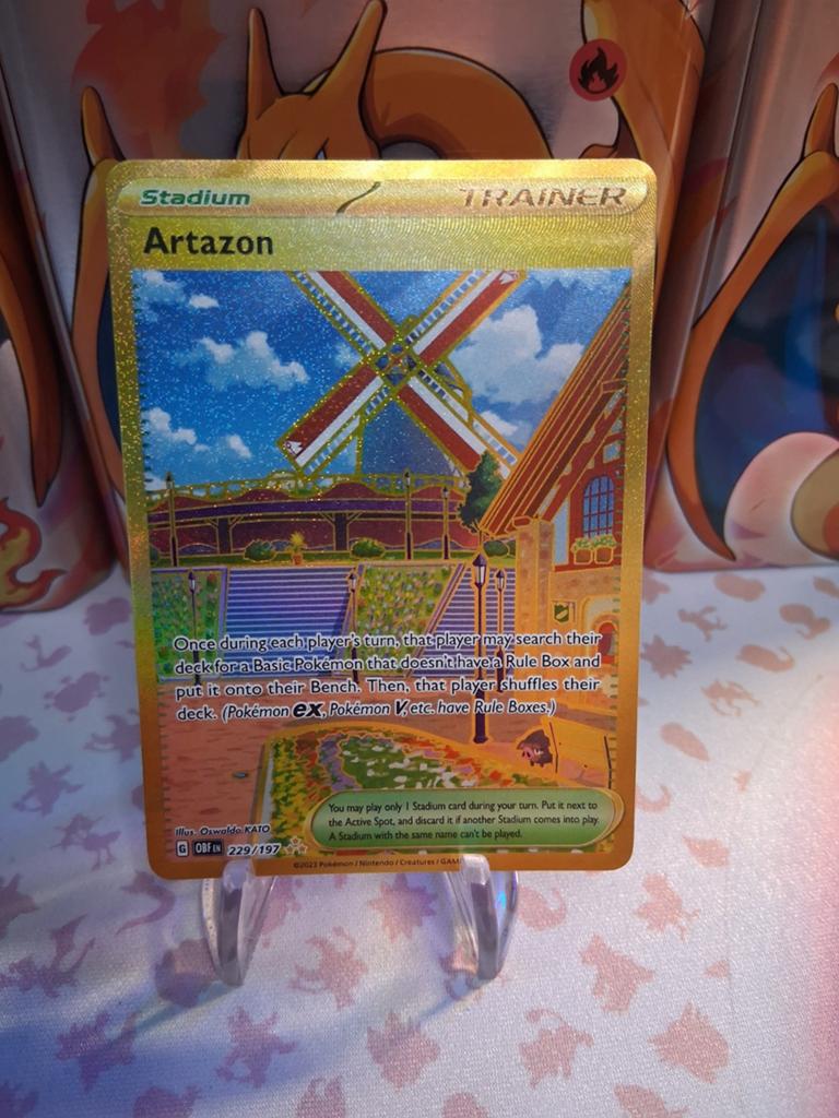 Artazon gold Trainer Kaart (Foil) - Pokémon TCG, Ophalen of Verzenden, Zo goed als nieuw, Losse kaart, Foil