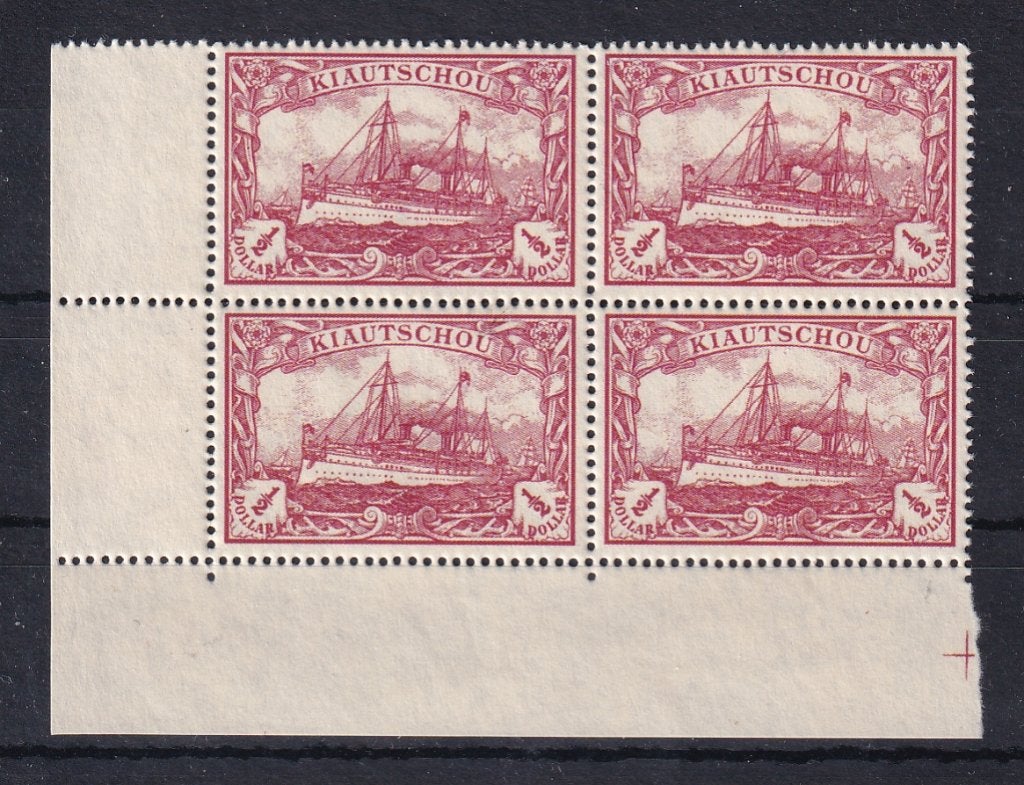 D219) 1905 Kiautschou Mi 25A bl van 4 MNH €1800 geen gar, Verzenden, Duitse Keizerrijk, Postfris