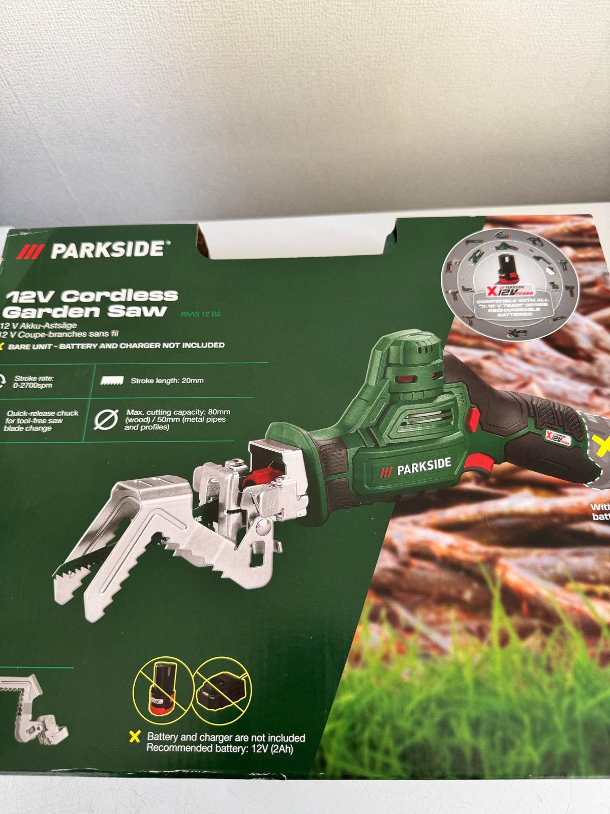 Parkside 12V Accu Takkenzaag PAAS 12 B2 (nieuw, zonder accu/, Ophalen of Verzenden, Nieuw, 50 mm of meer