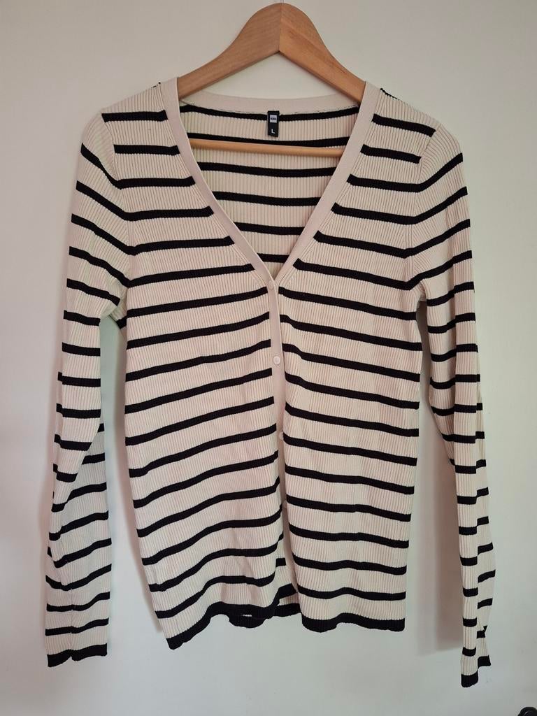 Gestreept vest Hema maat L, valt als 40/42, Wit, Maat 42/44 (L), Ophalen of Verzenden, Gedragen