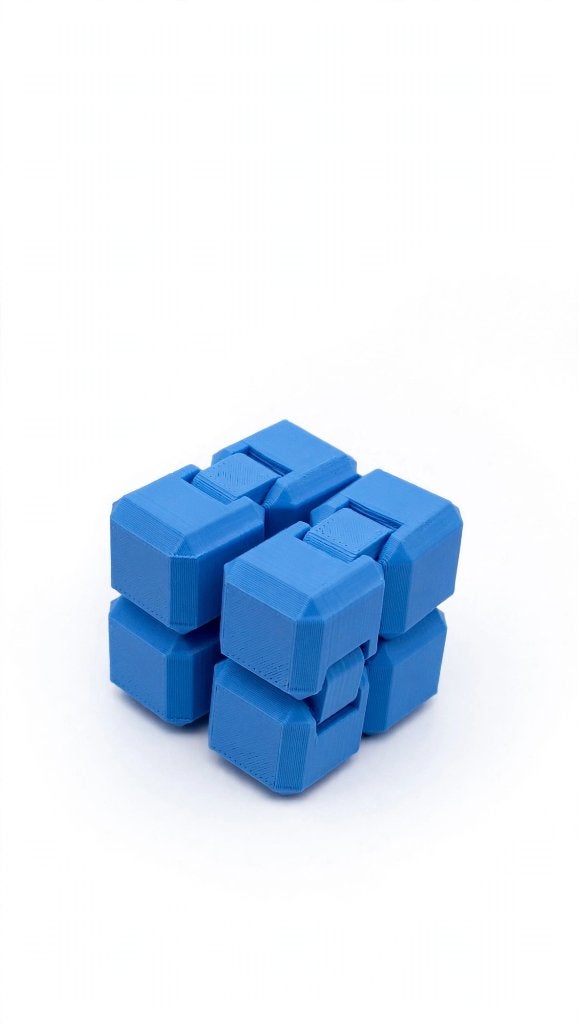 Infinity Cube Blauw – Fidget Toy – 3D-geprint, Verzamelen, Verzenden, Nieuw