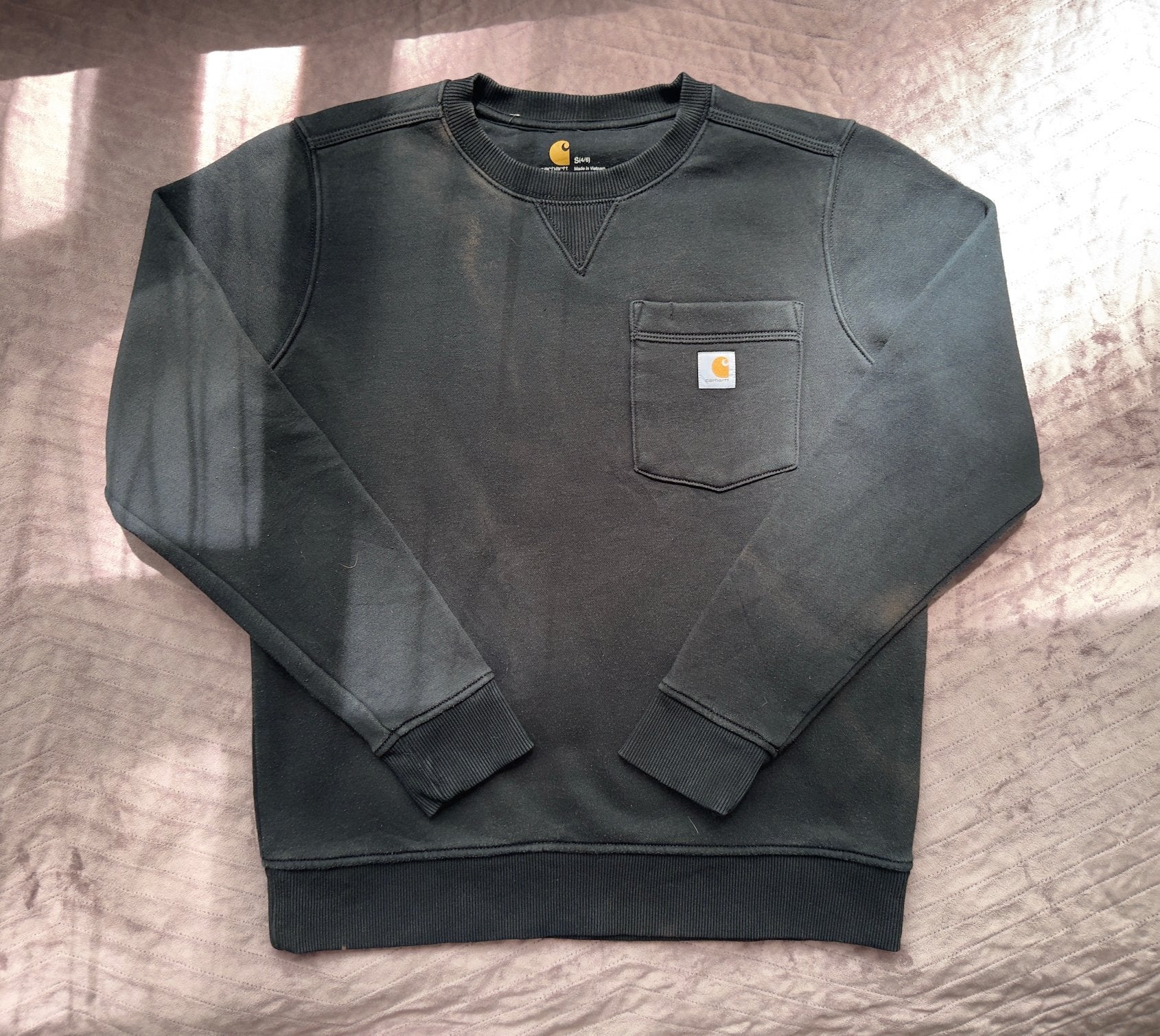Carhartt Crewneck Pocket Sweatshirt, Ophalen of Verzenden, Gedragen, Maat 46 (S) of kleiner, Zwart