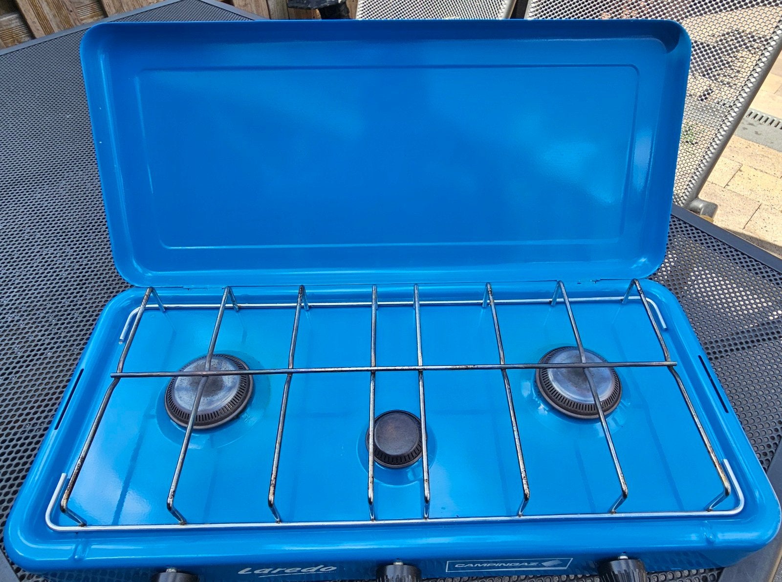 Campingaz Laredo 3-pits gasfornuis - Ideaal voor kamperen, Caravans en Kamperen, Ophalen, Gebruikt
