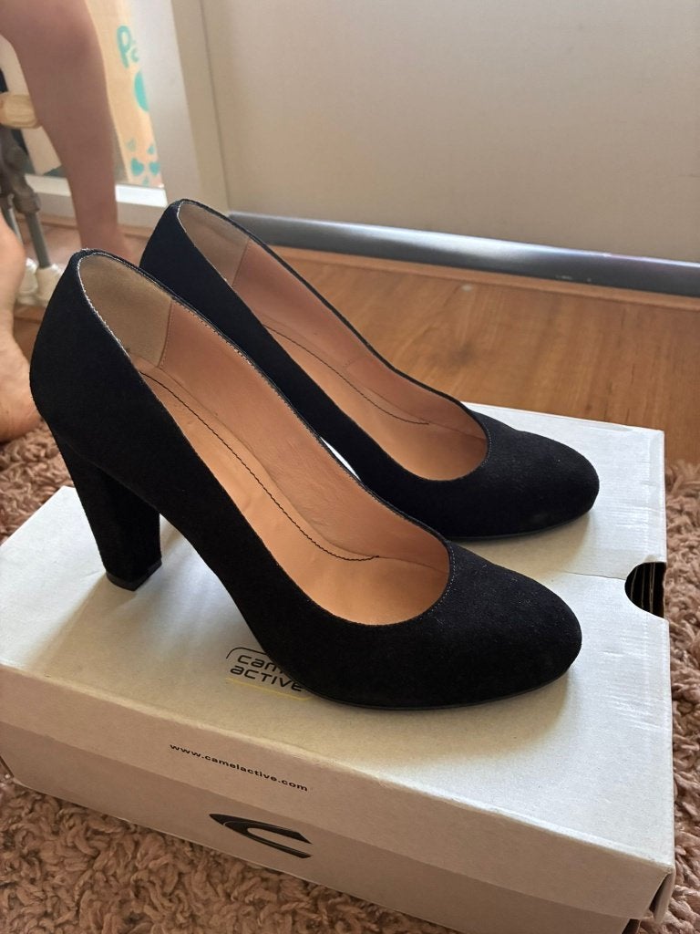 High heels shoes, leather, Ophalen, Zwart, Zo goed als nieuw, Schoenen met hoge hakken