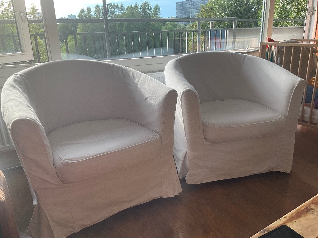 Stoelen, Huis en Inrichting, Stoelen, Ophalen, Gebruikt, Twee, Wit