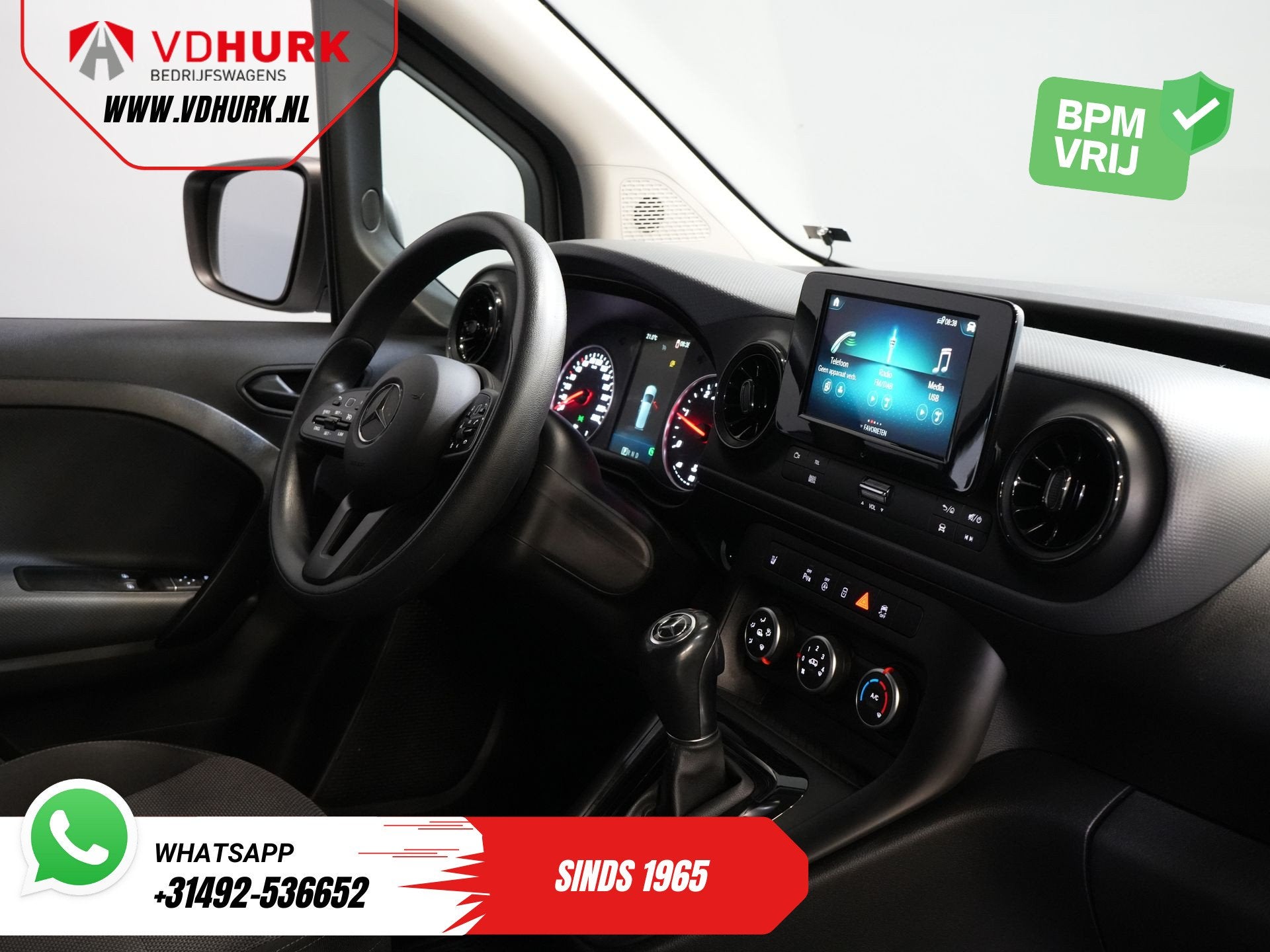 Mercedes-Benz Citan 110 CDI L2 Aut. 3Pers/ Stoelverw/ Carpla, Auto's, Bestelauto's, Stof, Gebruikt, 4 cilinders, Wit