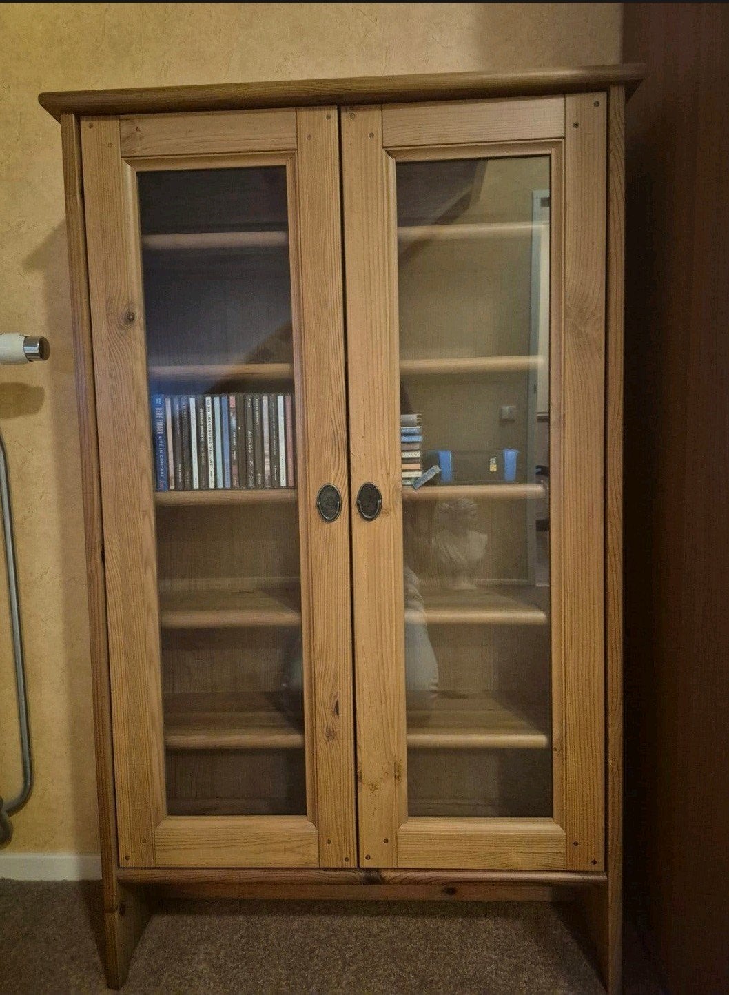 houten CD kastje, Huis en Inrichting, Ophalen, 50 tot 100 cm, Glas, Minder dan 100 cm