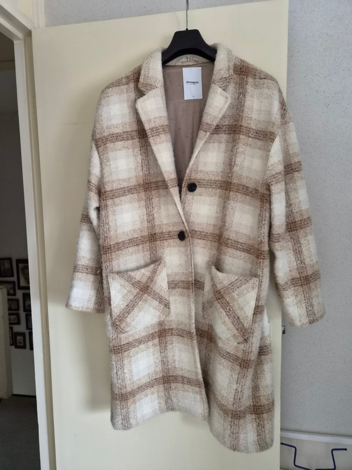 Penn&Ink New York geruite jas maat 38, Maat 38/40 (M), Beige, Ophalen of Verzenden, Zo goed als nieuw