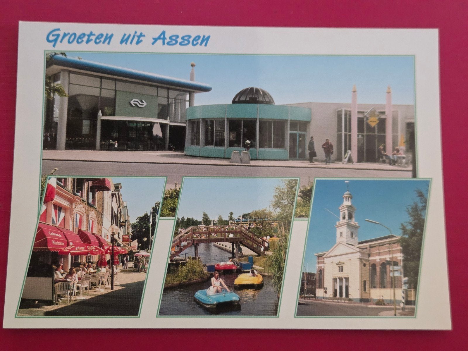 Assen 4-luik met Station, Ophalen of Verzenden, 1960 tot 1980, Drenthe