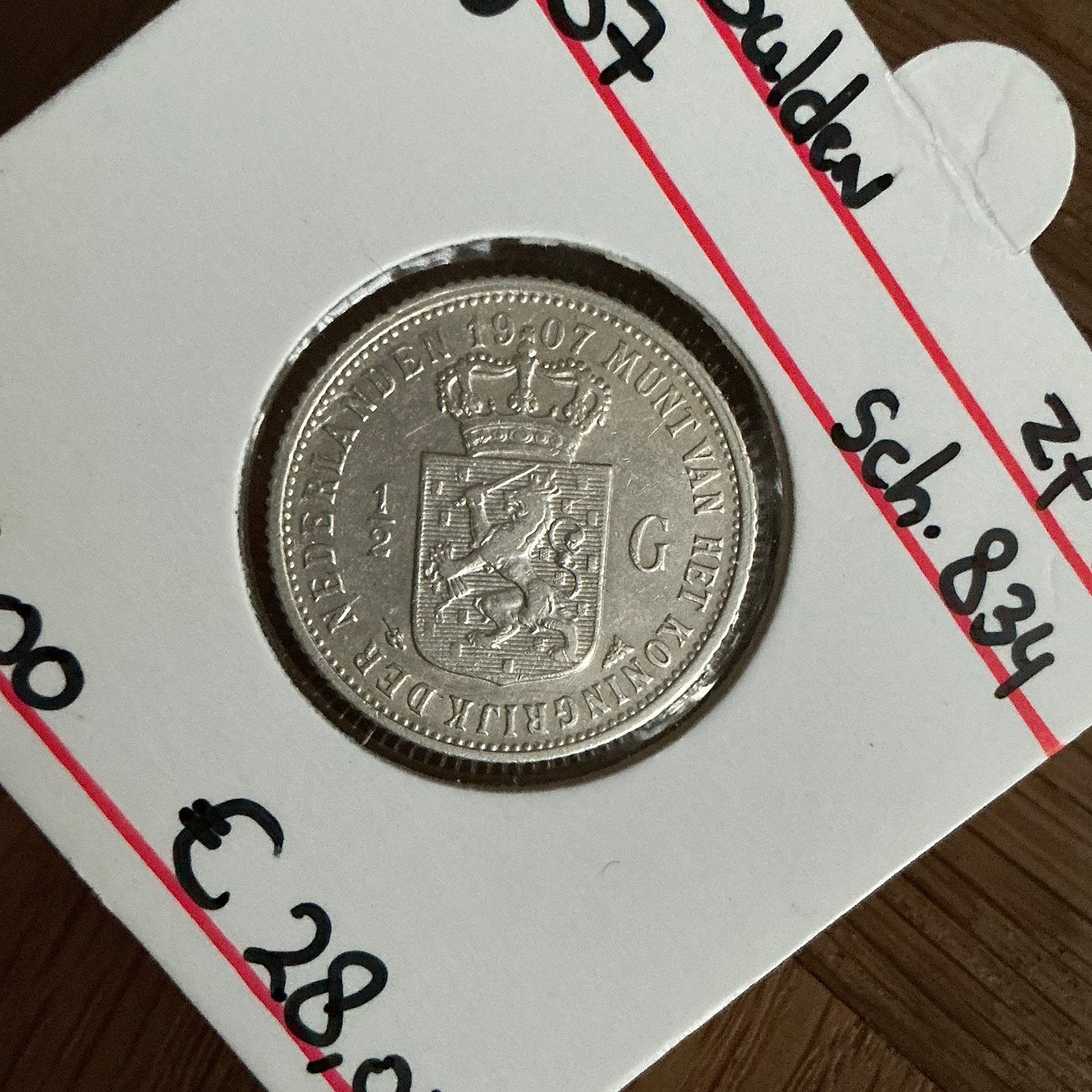 Halve gulden 1907, Postzegels en Munten, Ophalen of Verzenden, Koningin Wilhelmina, ½ gulden