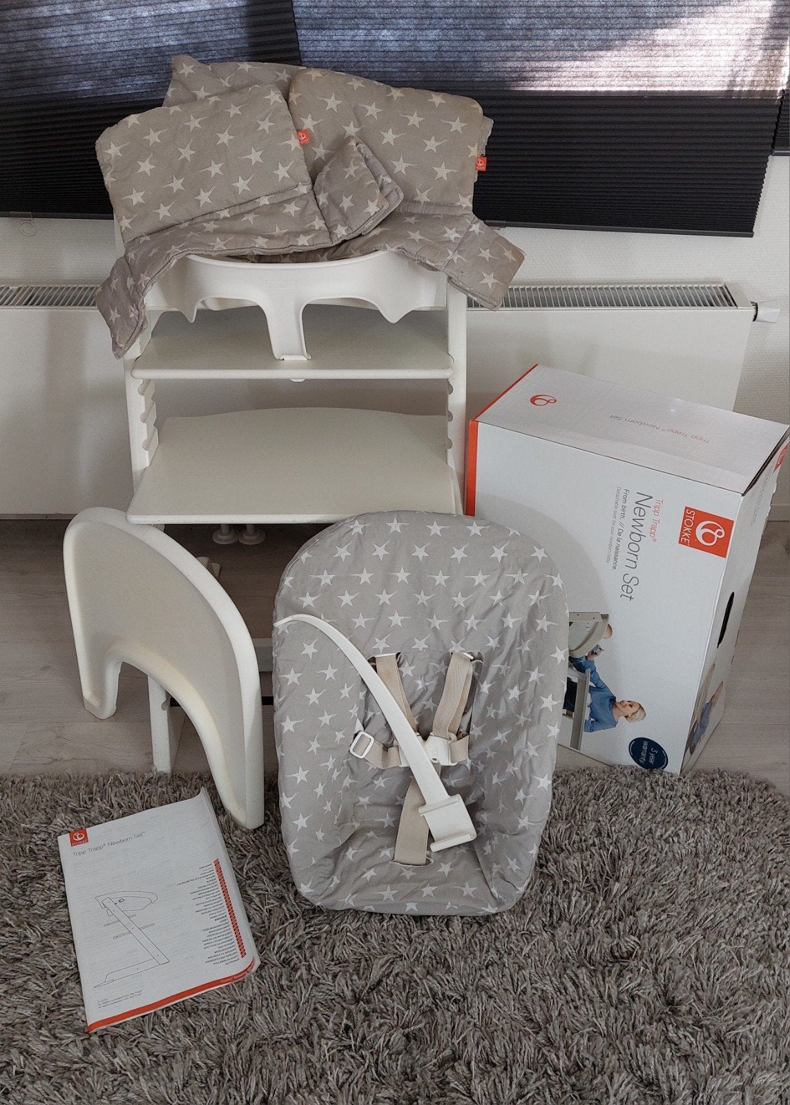 Zeer compleet! Tripp Trapp, newborn, babyset, tray,kussenset, Ophalen, Gebruikt, Meegroeistoel