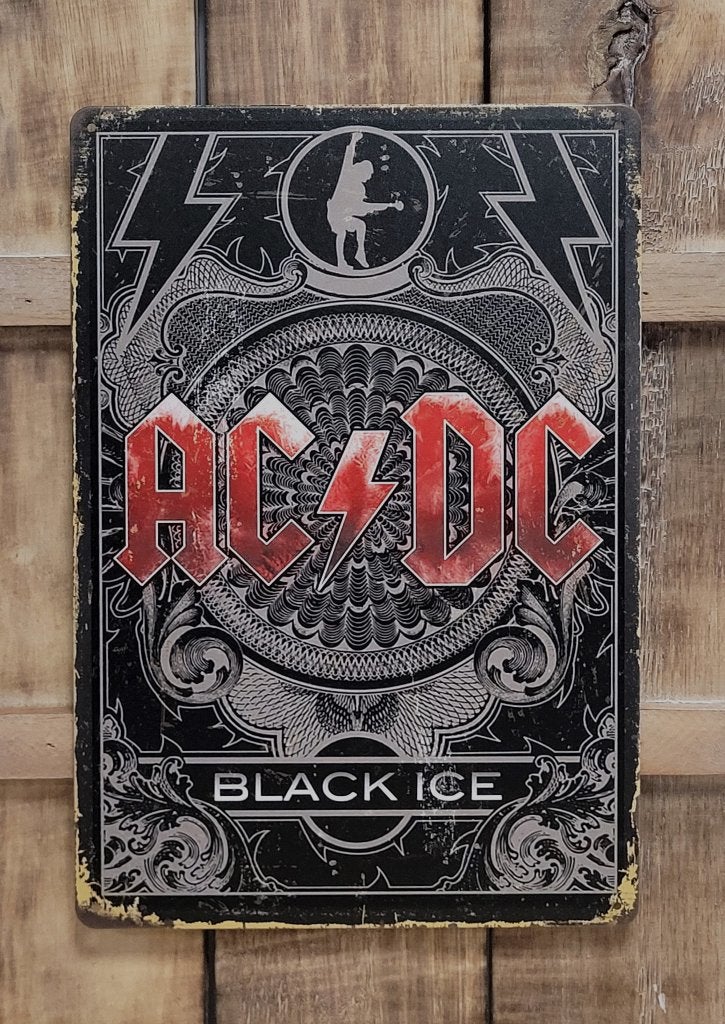 ACDC Black Ice reclamebord van metaal wandbord decoratie, Info@deconoord.nl, Deco Noord, Nieuw, Ophalen of Verzenden
