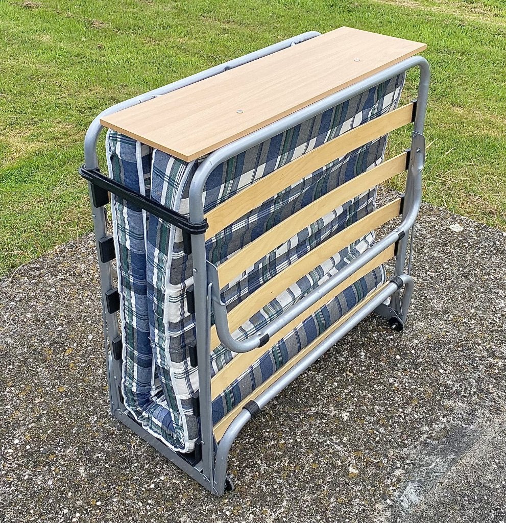 Opklapbed met matras, in nette staat, Ophalen, Eenpersoons, 190 cm of minder, Zo goed als nieuw