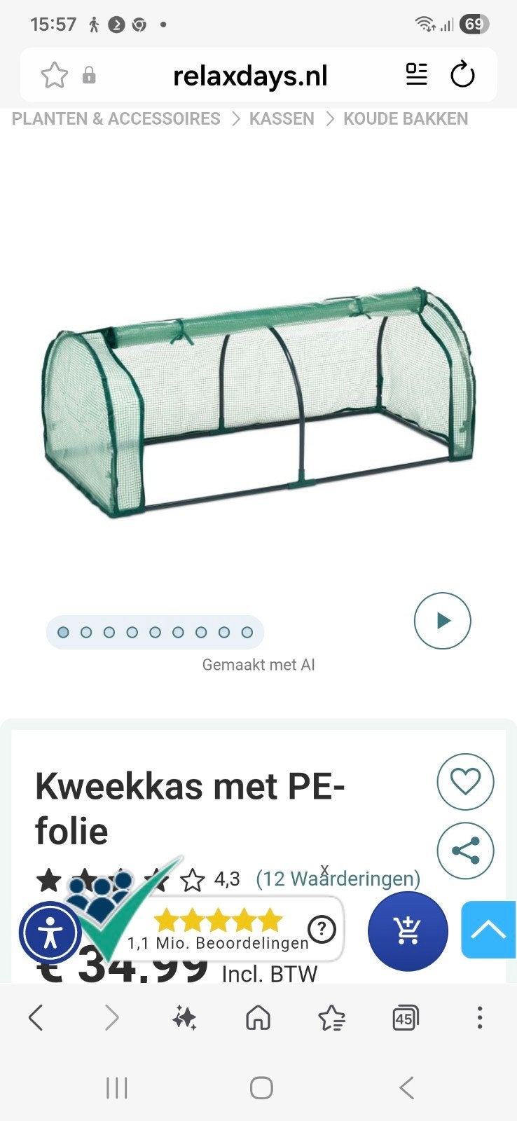 kweekkas in de doos, Tuin en Terras, Ophalen of Verzenden, Nieuw
