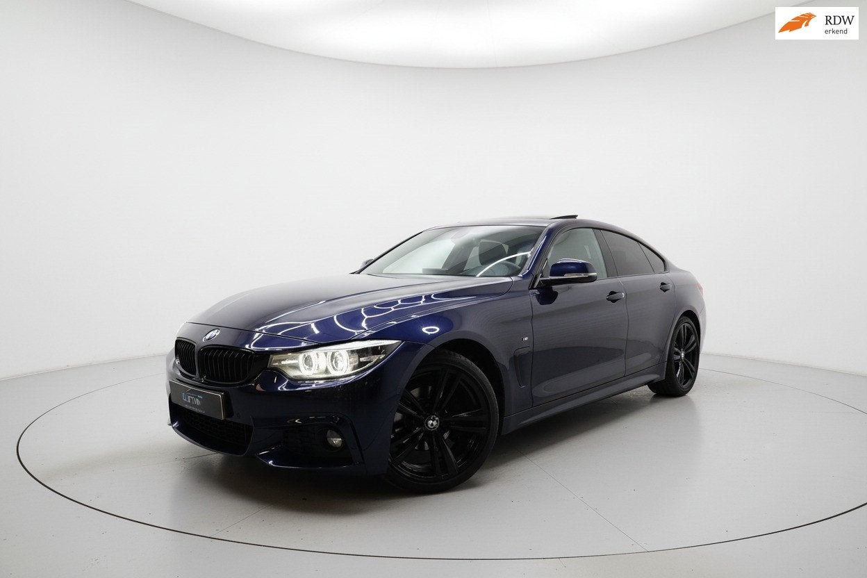 BMW 4-serie Gran Coupé 418i High Executive M SPORT LEER CAM, Auto's, Automaat, Gebruikt, Blauw, Bedrijf