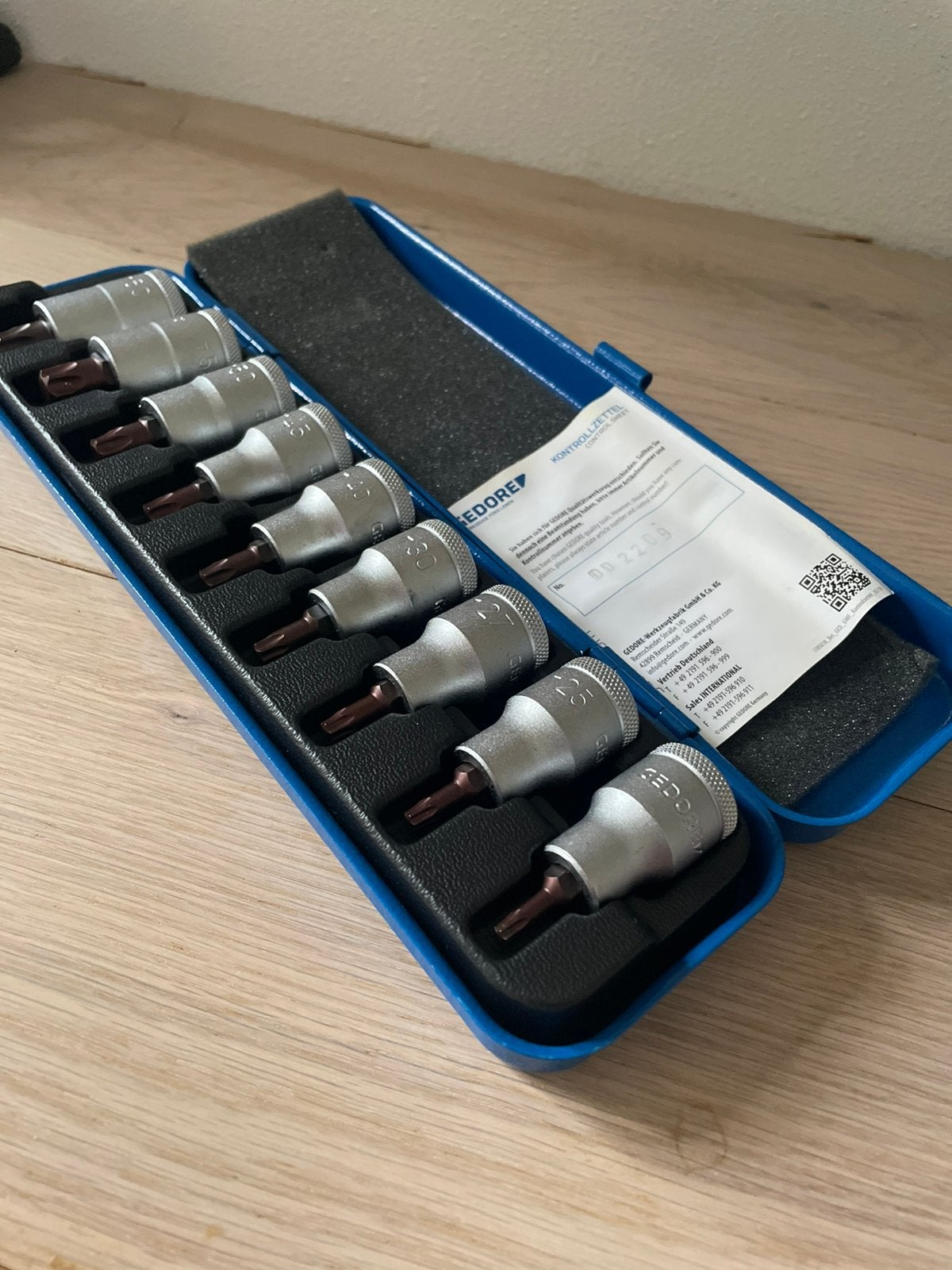 Gedore 9 delige Torx 1/2" doppenset, Doe-het-zelf en Verbouw, Ophalen of Verzenden, Zo goed als nieuw, Sleutel/ratel, Gedore