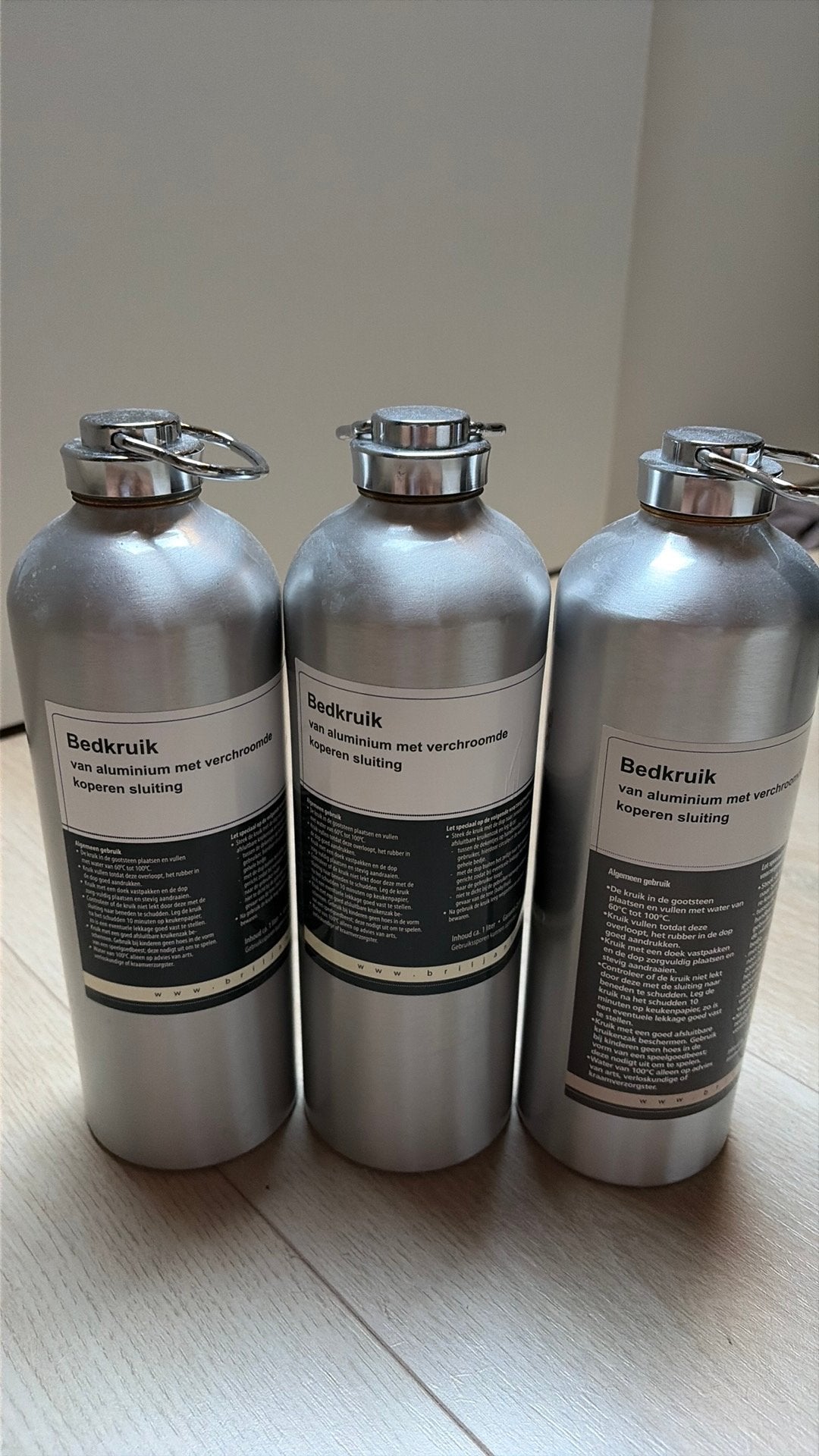 Drie aluminium bed kruiken voor babys, Ophalen, Zo goed als nieuw, Overige typen