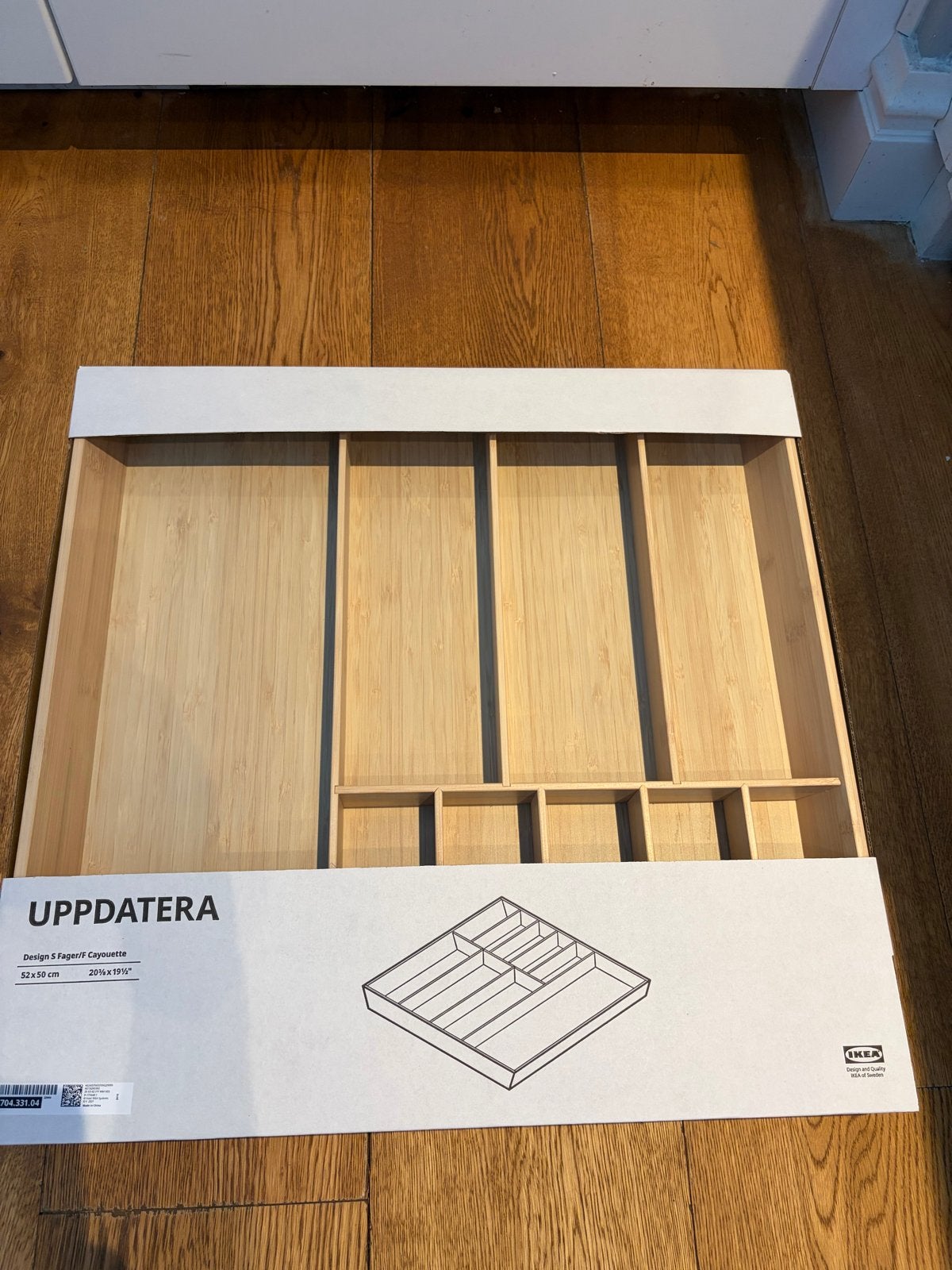 Nieuwe IKEA UPPDARETA Bestekbak 52x50 cm - Bamboe, Beige, Overige typen, Hout, IKEA