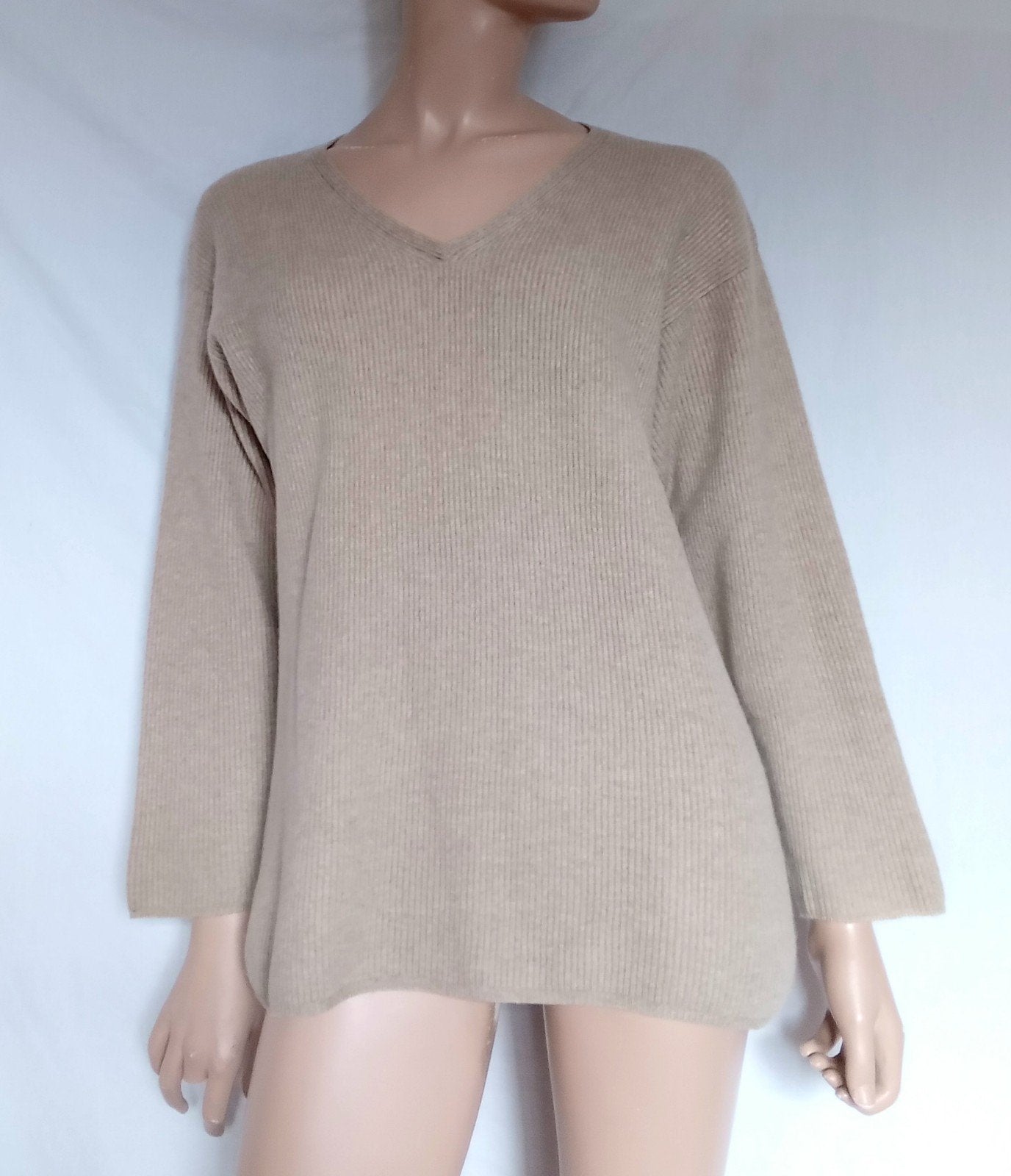 LAURA DI SARPI CASHMERE Trui , Maat 42 - 44 ( XL ), Kleding | Dames, Ophalen of Verzenden, Zo goed als nieuw, Maat 42/44 (L), Beige