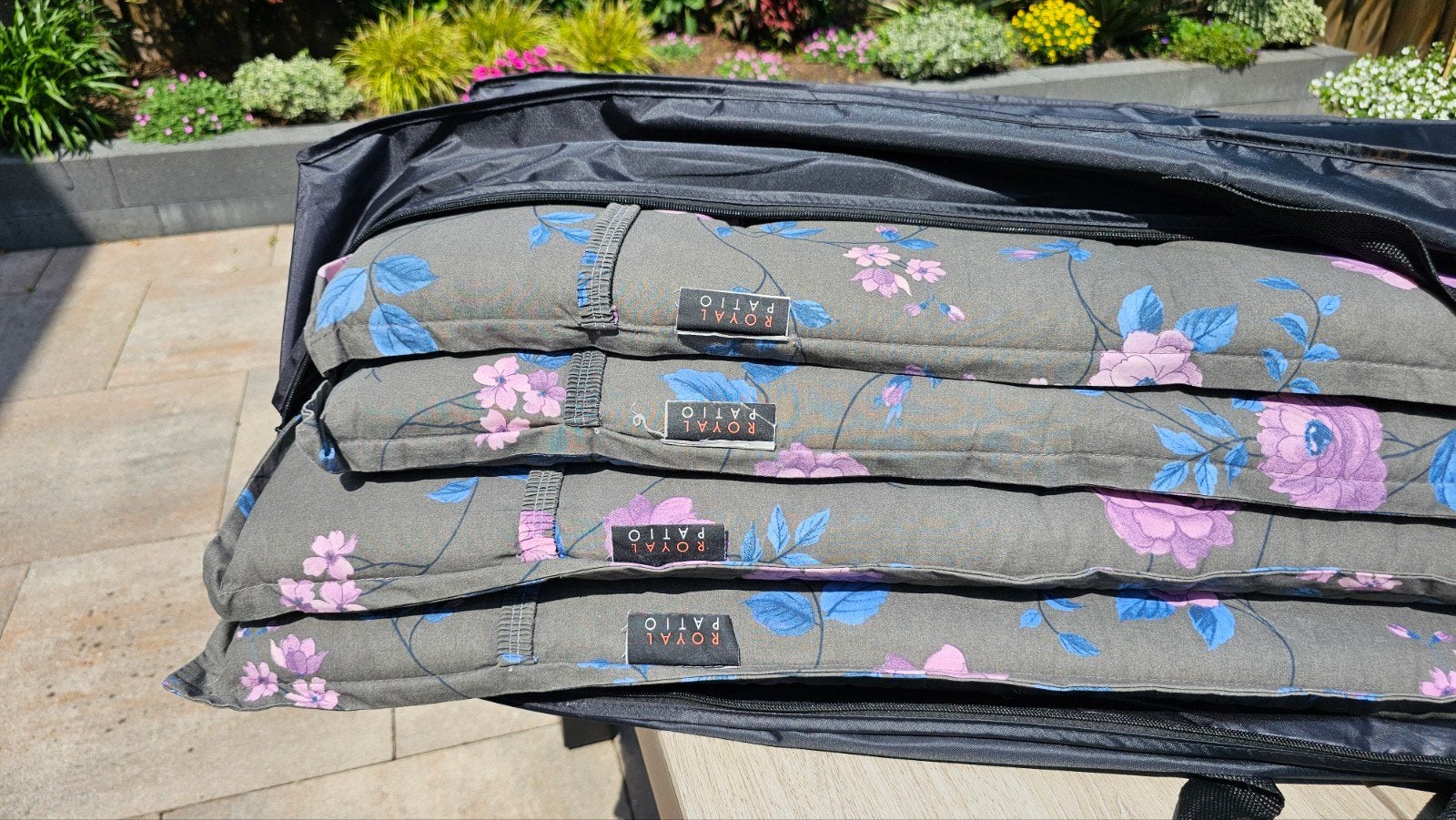 Tuinstoelkussens Royal Patio 4 stuks + tas, Ophalen, Zo goed als nieuw
