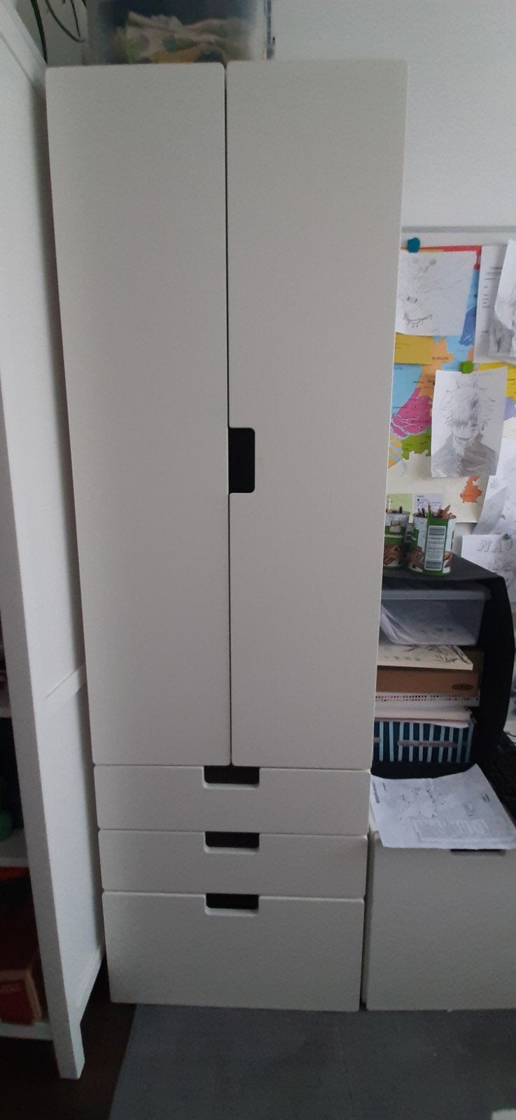 Witte kledingkast Stuva Malad (Ikea), Huis en Inrichting, Ophalen, Gebruikt, Modern, functioneel, 50 tot 100 cm