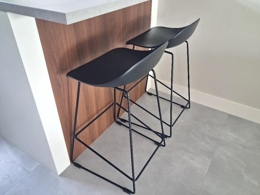 Barkrukken zwart 2x, zo goed als nieuw, 2 krukken, Ophalen, Zo goed als nieuw, 60 tot 90 cm