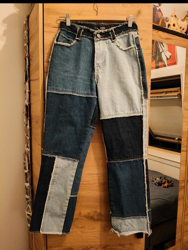 Jaded London Patchwork Jeans - Maat 24, Blauw, Ophalen of Verzenden, Zo goed als nieuw, W27 (confectie 34) of kleiner