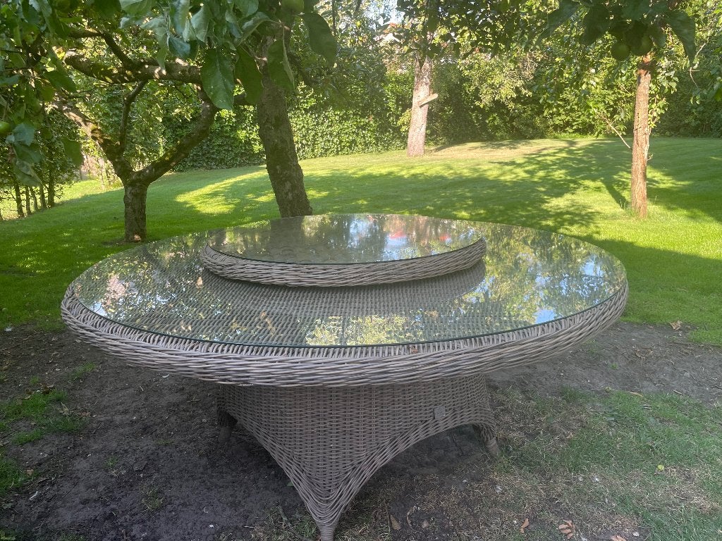 Grote 6 persoons Tuintafel, Tuin en Terras, Tuintafels, Ophalen, Zo goed als nieuw, Rond, Wicker
