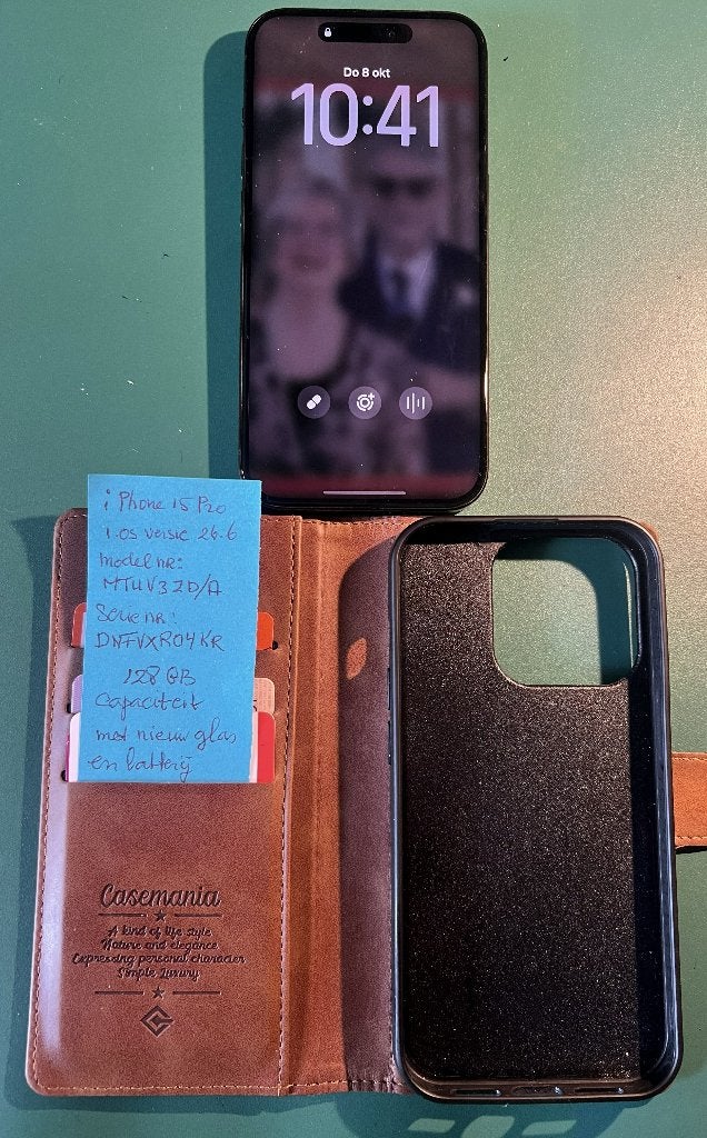 iPhone 15 Pro Hoesje met Nieuw Glas en Batterij- 11- 13 Pro, Ophalen of Verzenden, Zo goed als nieuw, Overige typen, Apple