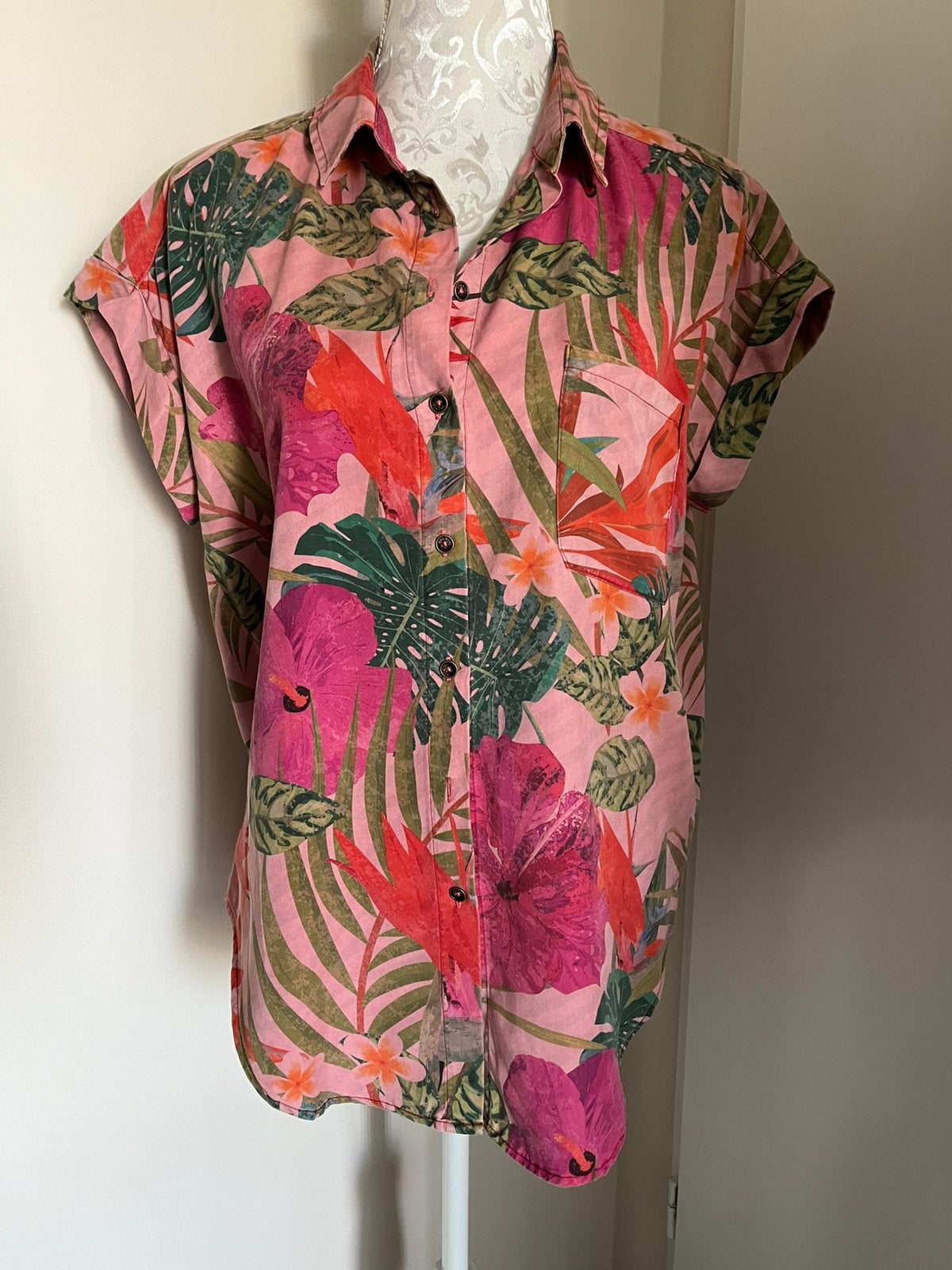 Zomer blouse maat L (Desigual), Ophalen of Verzenden, Zo goed als nieuw, Maat 42/44 (L), Meerkleurig