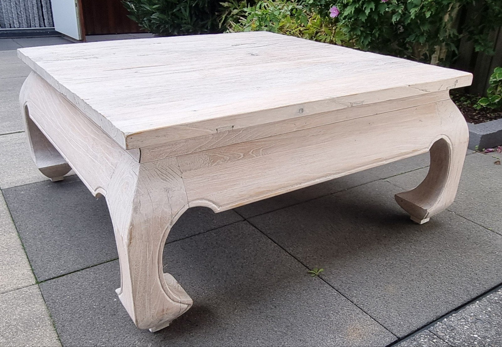 Opiumtafel Whitewas, Ophalen, Vierkant, Overige houtsoorten, 50 tot 100 cm