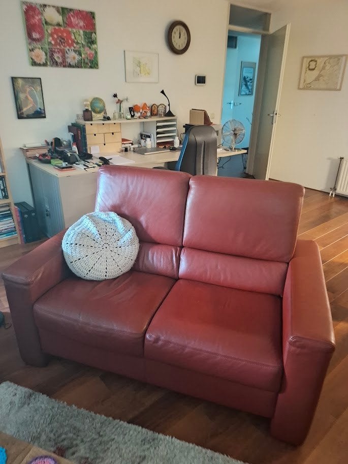 Lederen bank, Ophalen, Gebruikt, Minder dan 75 cm, 150 tot 200 cm