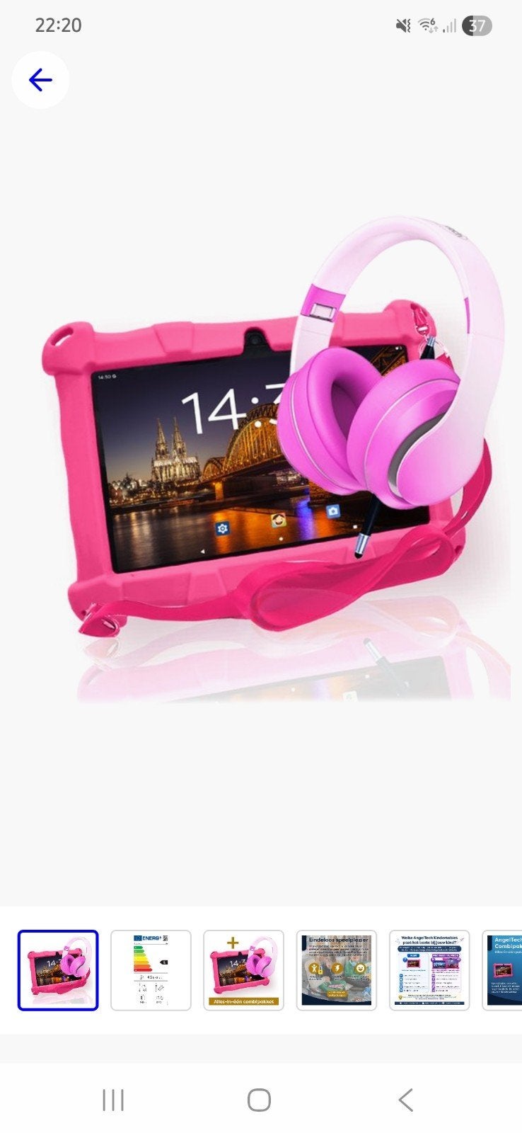 AngelTech Kindertablet 7 inch met Koptelefoon - Roze, Computers en Software, AngelTech, Kindertablet, Nieuw, Ophalen of Verzenden