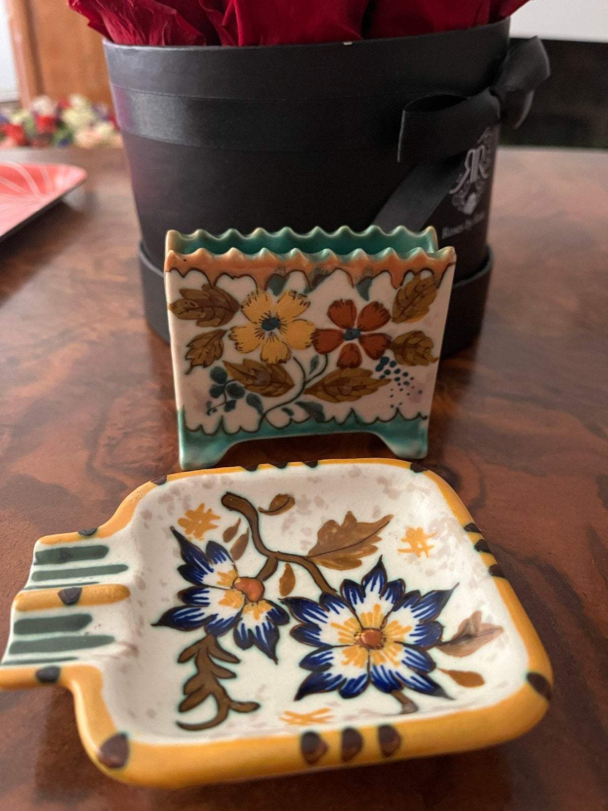 Rookset Gouds Plateel - Uniek Handbeschilderd Keramiek, Antiek en Kunst, Ophalen of Verzenden