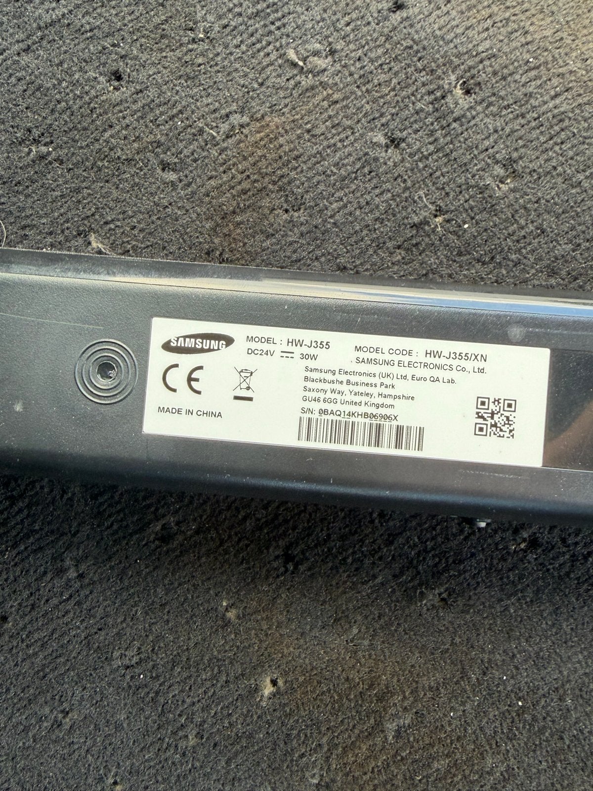 Samsung HW-J355 Soundbar met Subwoofer. Mist de voeding!, Ophalen of Verzenden, Met externe subwoofer, Gebruikt