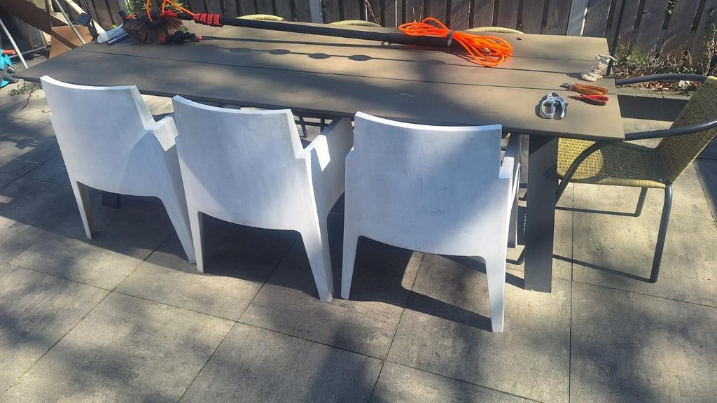 Drie box kuipstoelen, Tuin en Terras, Tuinstoelen, Ophalen, Gebruikt, Kunststof
