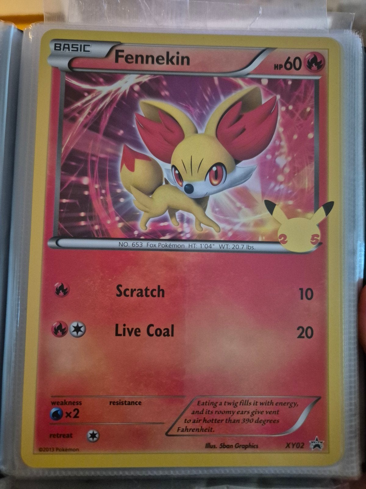 Oversized Fennekin Pokémon Kaart - XY02 Promo, Ophalen of Verzenden, Zo goed als nieuw, Losse kaart