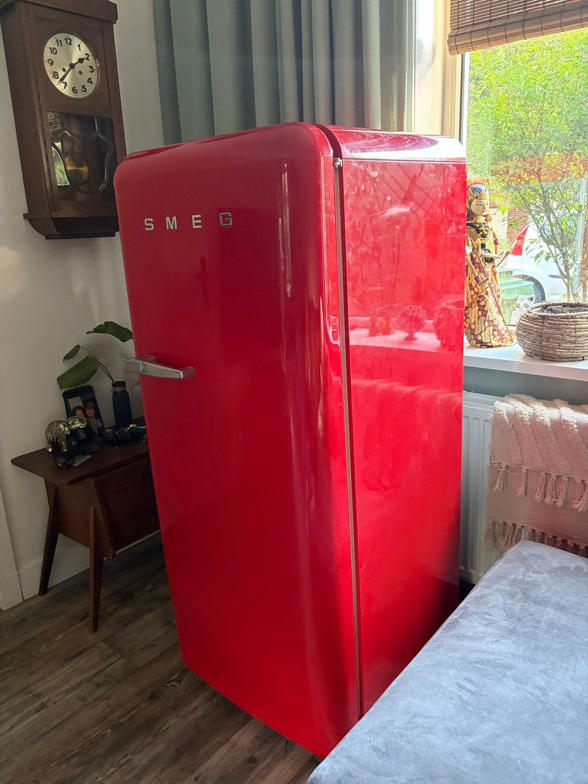 Smeg Koelkast + vriesvak FAB28R6 - Rood, Retro, Vintage, Ophalen, 200 liter of meer, 60 cm of meer, Zo goed als nieuw