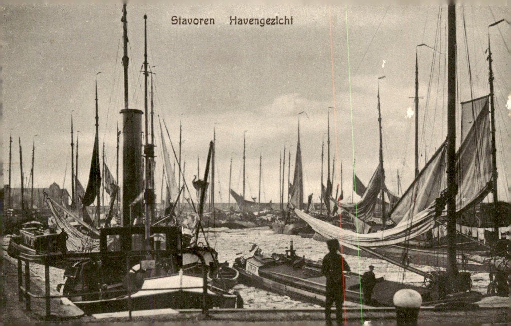 Stavoren Havengezicht # 306, Verzenden, Voor 1920, Ongelopen, Friesland