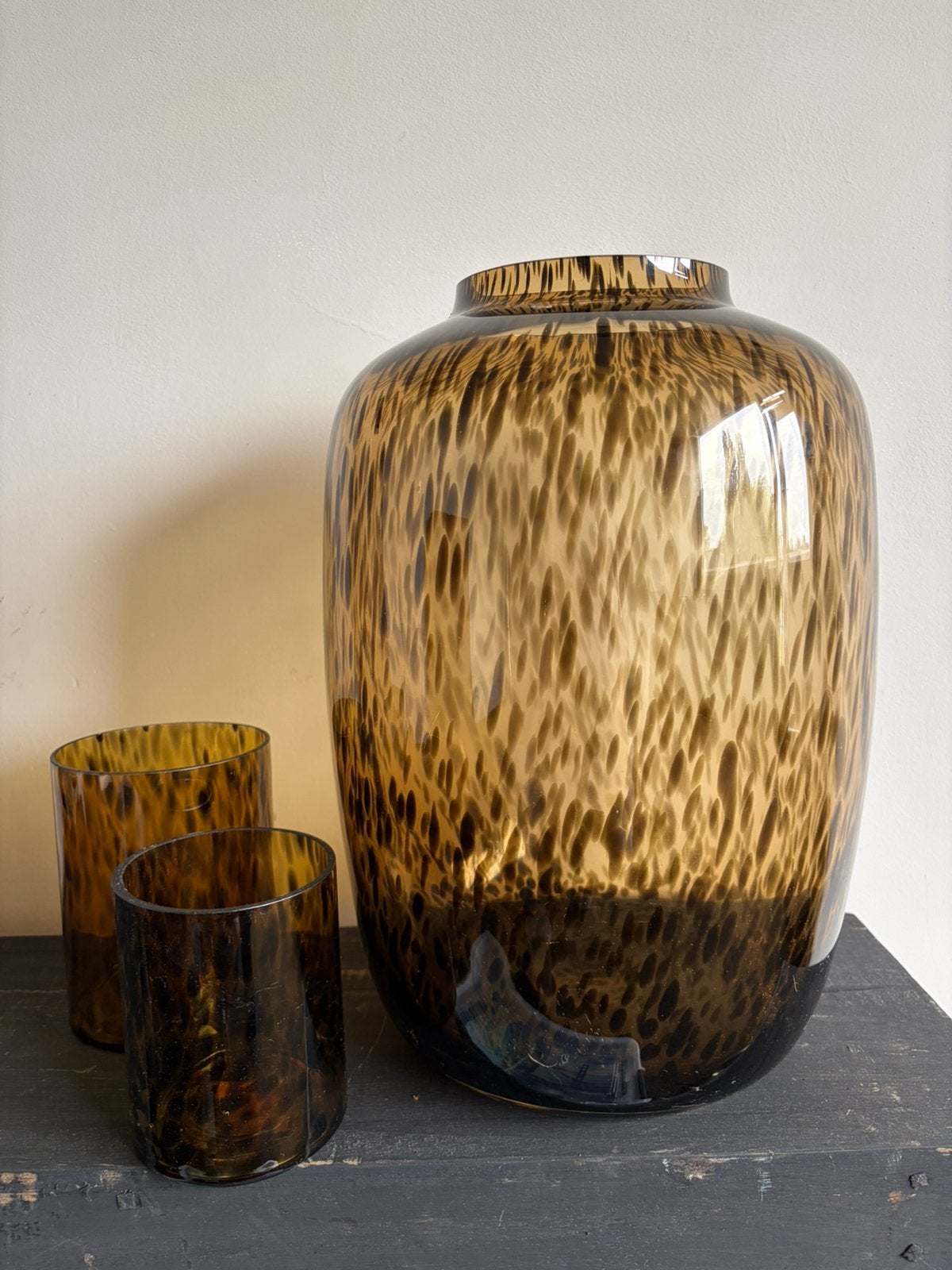 Panter/cheeta vaas set, Ophalen, Zo goed als nieuw