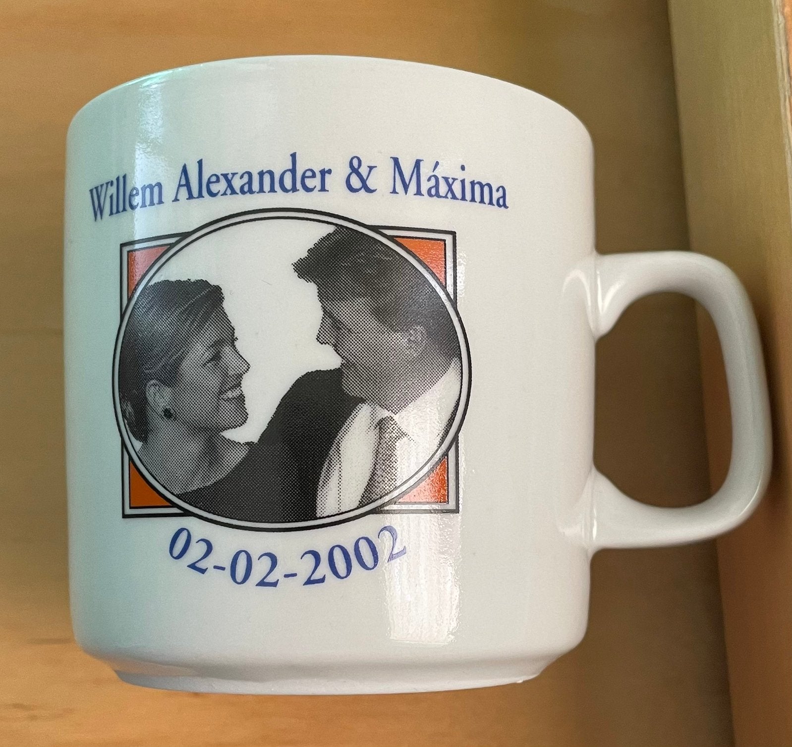 Mok Willem-Alexander & Maxima 02-02-2002, Verzamelen, Ophalen of Verzenden, Gebruikt, Nederland, Servies