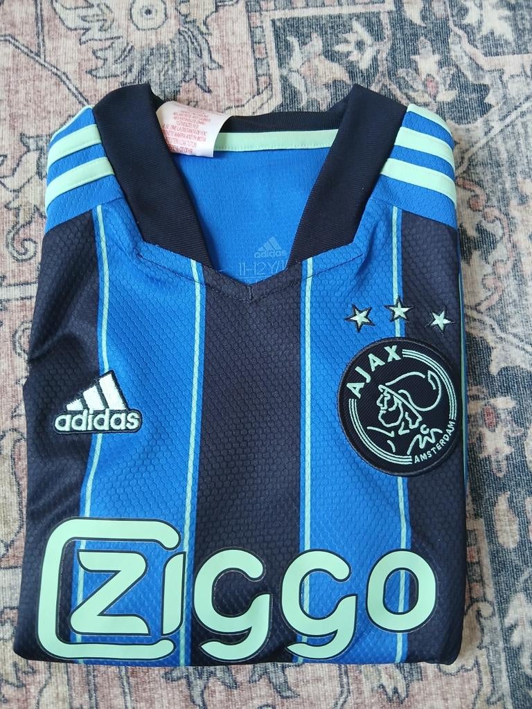 Ajax uitshirt 2021/2022 - Blauw/Zwart, Maat XS of kleiner, Ophalen of Verzenden, Zo goed als nieuw, Shirt