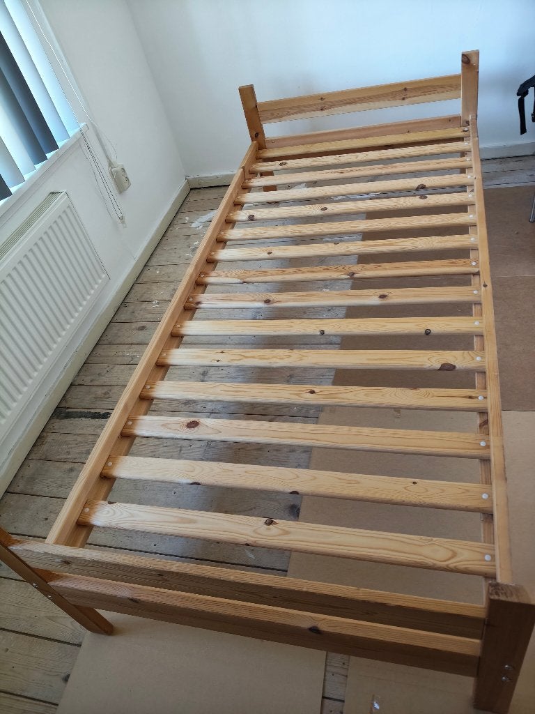1 persoons bed (90x200), Huis en Inrichting, Slaapkamer | Bedden, Ophalen, Gebruikt, 90 cm, Eenpersoons