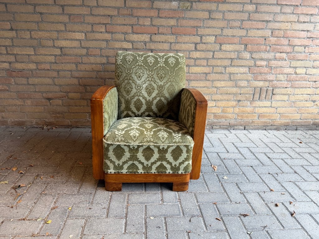Art Deco clubfauteuil, jaren 30, Ophalen, Gebruikt, Art deco, Minder dan 75 cm