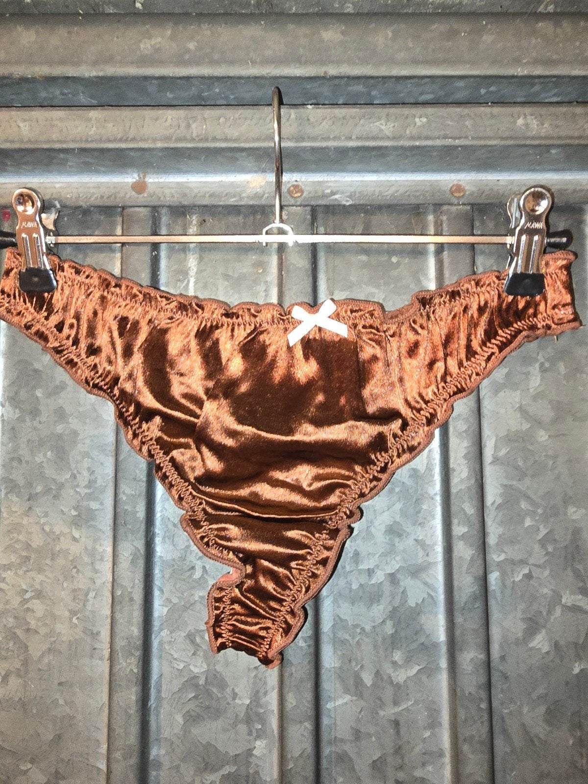 Satijnen Slipje met Ruches en Strikje - Bruin, Onbekend, Verzenden, Bruin, Slip