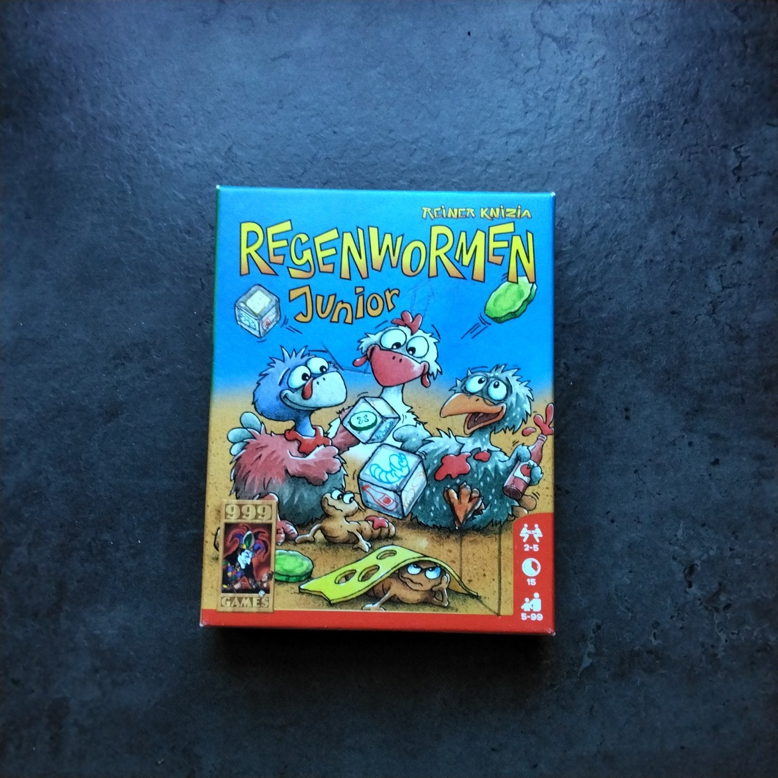 999 Games Regenwormen Junior dobbelspel, Drie of vier spelers, Ophalen of Verzenden, Gebruikt, 999 Games